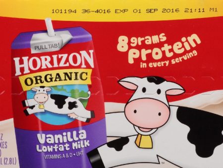 HORIZON: Organic Vanilla Lowfat Milk Pack of 12, 96 oz Online Hot Sale