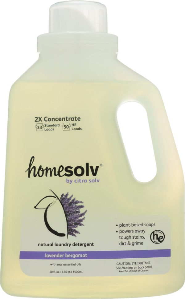 HOME SOLV: Natural Laundry Detergent 2X Concentrate Liquid Lavender Bergamot, 50 oz on Sale