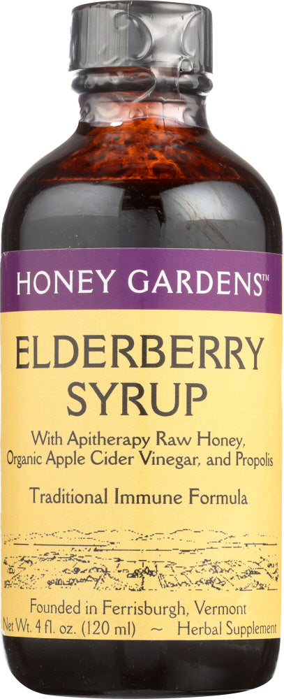 HONEY GARDEN: Elderberry Honey Syrup, 4 fo Hot on Sale