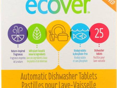 ECOVER: Automatic Dishwasher Tablets Citrus Scent 25 Tablets, 17.6 oz For Sale