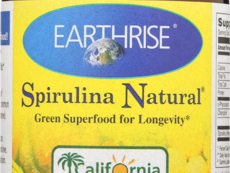 EARTHRISE: Spirulina Natural Green Super Food For Longevity 500 mg., 180 Tablets For Sale