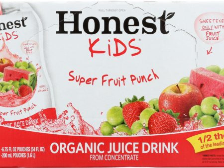 HONEST KIDS: Organic Juice Drink Super Fruit Punch, Gluten Free, Non GMO, 8 count, 54 oz Fashion