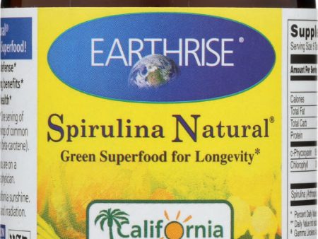 EARTHRISE: Spirulina Natural Green Super Food For Longevity 500 mg, 90 Tablets Supply