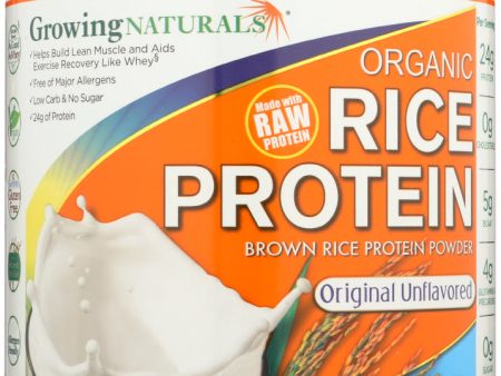 GROWING NATURALS: Organic Raw Rice Protein Original, 16.2 oz Discount