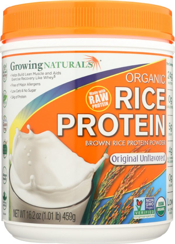 GROWING NATURALS: Organic Raw Rice Protein Original, 16.2 oz Discount