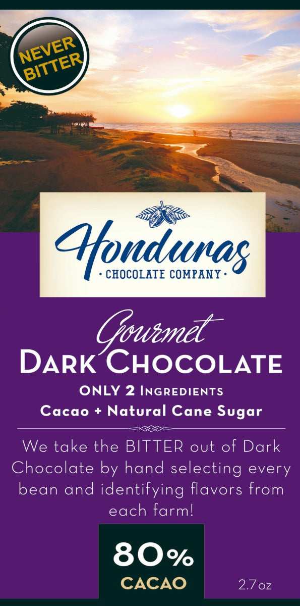 HONDURAS CHOCOLATE COMPANY: 80% Cacao Extra Dark Chocolate Bar, 2.7 oz Cheap