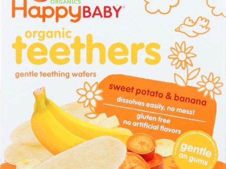 HAPPY BABY: Gentle Teething Wafers Banana & Sweet Potato Org, 1.7 oz Online now