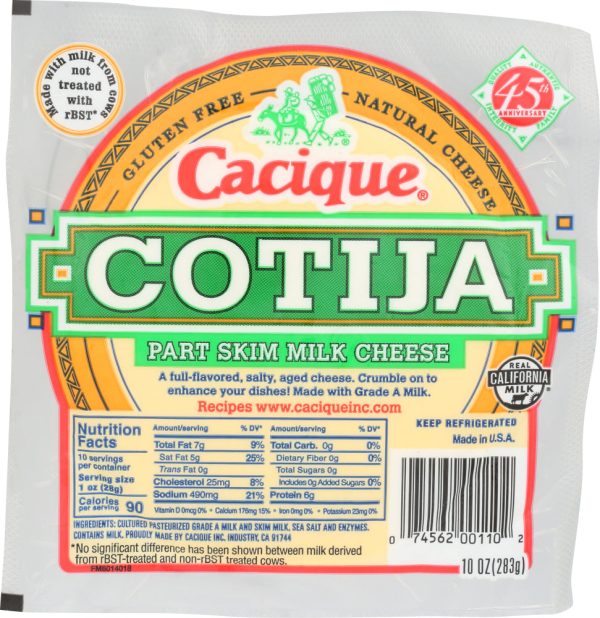 CACIQUE: Cotija Part Skim Milk Cheese, 10 oz Supply