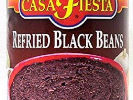 CASA FIESTA: Refried Black Beans No Fat, 16 oz Supply