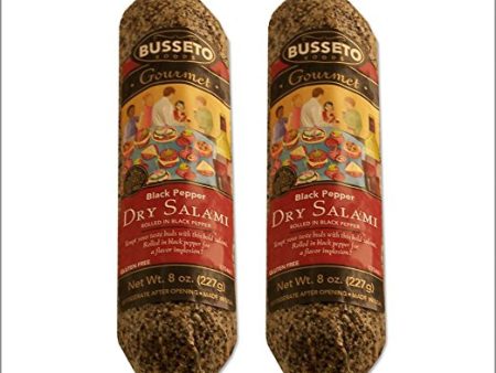 BUSSETO: Salami Dry Black Pepper, 8 oz Supply