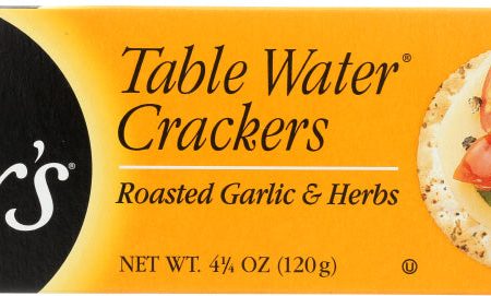 CARRS: Table Water Crackers Roasted Garlic and Herb, 4.25 oz Online Hot Sale