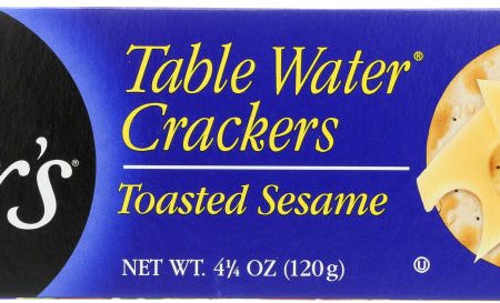 CARRS: Table Water Crackers Toasted Sesame, 4.25 oz Supply