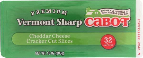 CABOT: Vermont Sharp Cheddar Cheese Cracker Cut Slices, 10 oz For Sale