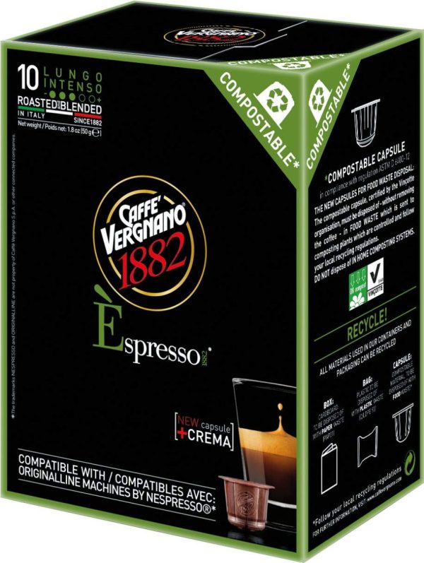 CAFE VERGNANO: Espresso Lungo Capsule, 4.94 oz Supply