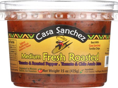 CASA SANCHEZ FOODS: Medium Fresh Roasted Salsa, 15 oz Discount