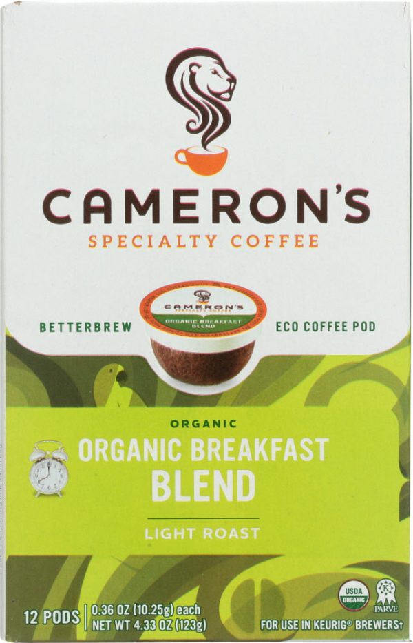 CAMERONS COFFEE: Breakfast Blend Organic Coffee 12 packets, 4.33 oz on Sale