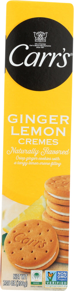 CARRS: Ginger Lemon Cremes Cookies, 7.05 oz Supply