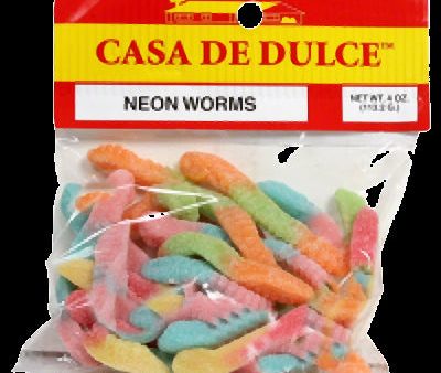 CASA DE DULCE: Neon Worms, 4 oz Discount