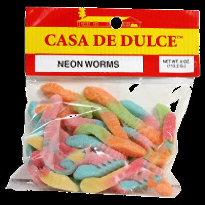 CASA DE DULCE: Neon Worms, 4 oz Discount