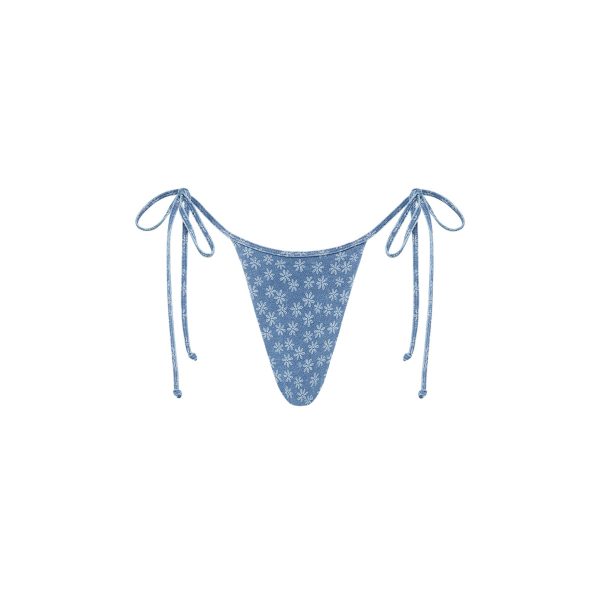 Micro Thong Tie Side Bikini Bottom - Daisy Denim Sale