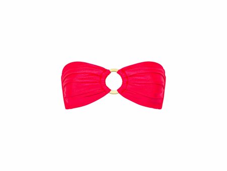 Strapless Bandeau Bikini Top - Neon Rose For Cheap