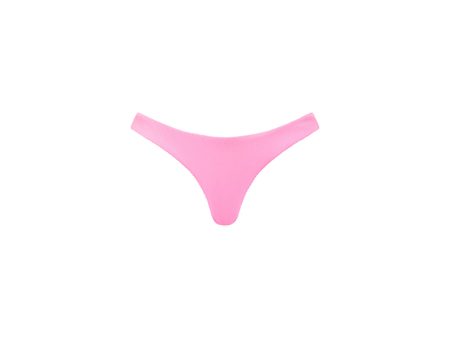 Minimal Full Coverage Bikini Bottom - Taffy Pink Ribbed Sale