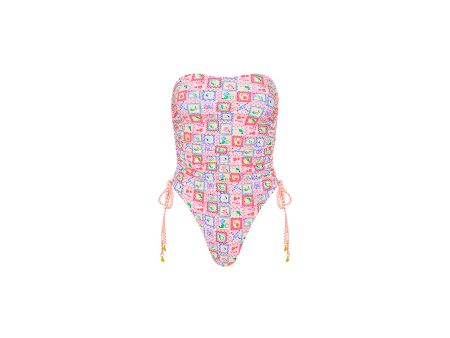 Ruched Bandeau One Piece - Citron Coast For Sale