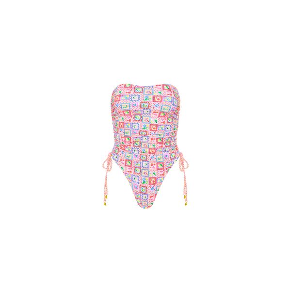 Ruched Bandeau One Piece - Citron Coast For Sale