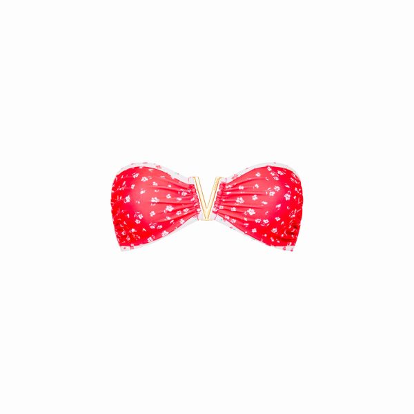 Mega V Strapless Bandeau Bikini Top - Cherry Cove For Discount