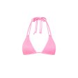 Halter Bralette Bikini Top - Taffy Pink Ribbed Online Sale