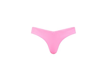 Cheeky V Bikini Bottom - Taffy Pink Ribbed Cheap