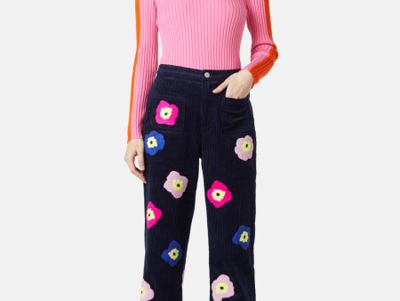 Backyard Flower Cord Pant Discount