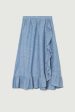 Chambray Frill WrapSkirt Online Sale