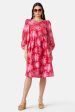 Flowering Pink Jacquard Dress Cheap